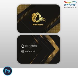 کارت ویزیت آرایشگاه زنانه مشکی طلایی