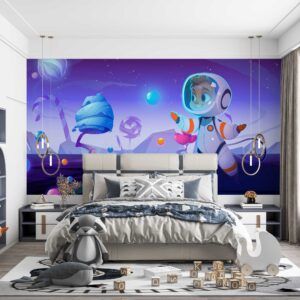 پوستر اتاق کودکانه طرح کودک فضانورد